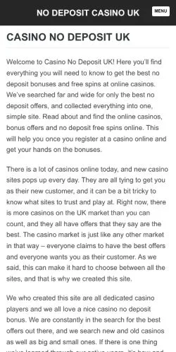 Anteprima del sito Casinonodeposituk, media di Regno Unito per articoli sponsorizzati