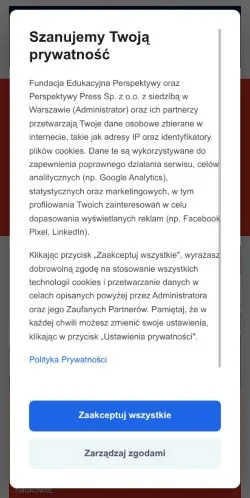 Anteprima del sito Perspektywy, media di Polonia per articoli sponsorizzati