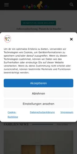 Sponsorlu makaleler için Almanya medyası Adeba sitesinin önizlemesi