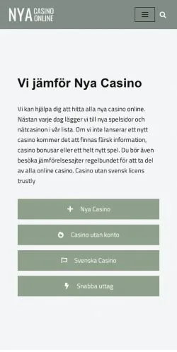 스폰서 기사용 스웨덴 매체 Nya Casino 사이트 미리보기