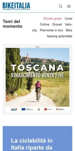 Anteprima del sito Bikeitalia, media di Italia per articoli sponsorizzati