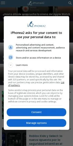 Vorschau der Website iPhoneA2, Medium aus Spanien für gesponserte Artikel