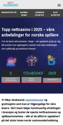 스폰서 기사용 노르웨이 매체 Topp Nettcasino 사이트 미리보기