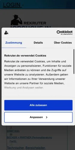 Anteprima del sito Rekruter, media di Germania per articoli sponsorizzati