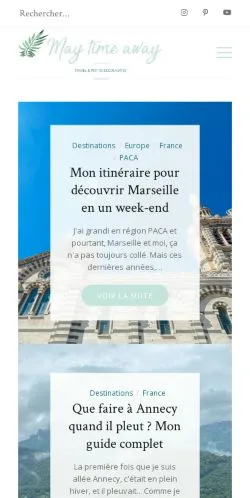 Pré-visualização do site Maytimeaway, meio de França para artigos patrocinados