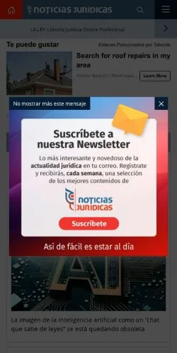 Anteprima del sito Noticias Jurídicas, media di Spagna per articoli sponsorizzati