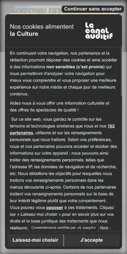 Anteprima del sito Le Canal Auditif, media di Canada per articoli sponsorizzati