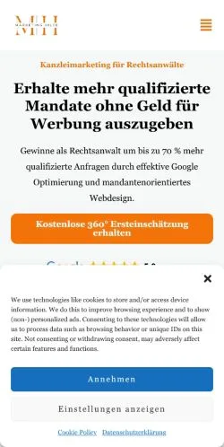Preview of the Marketing Hilfe website, a media outlet in Germany for sponsored articles