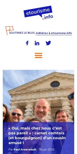 Anteprima del sito E-Tourisme Quotidien, media di Francia per articoli sponsorizzati