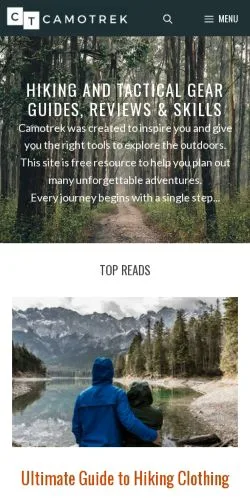 Pré-visualização do site Camotrek, meio de Estados Unidos para artigos patrocinados