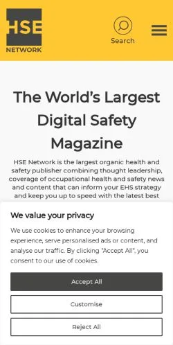 Forhåndsvisning av nettstedet HSE Network, medium fra Storbritannia for sponsede artikler
