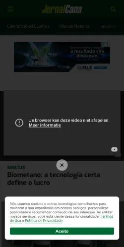 Anteprima del sito JornalCana, media di Brasile per articoli sponsorizzati