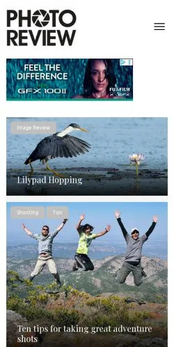 Podgląd witryny Photo Review, medium z kraju Australia do artykułów sponsorowanych