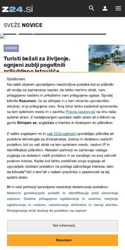 Anteprima del sito Žurnal24, media di Slovenia per articoli sponsorizzati
