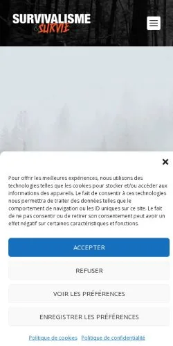 Anteprima del sito Survivalisme-Survie, media di Francia per articoli sponsorizzati