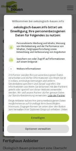 Anteprima del sito Ökologisch Bauen, media di Germania per articoli sponsorizzati