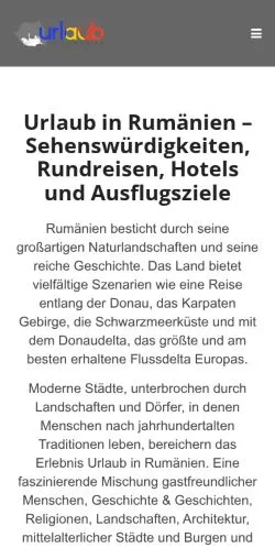 Anteprima del sito urlaub-in-rumänien, media di Germania per articoli sponsorizzati