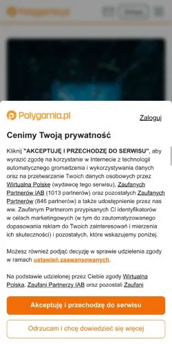 Voorbeeld van de site Polygamia, medium uit Polen voor gesponsorde artikelen