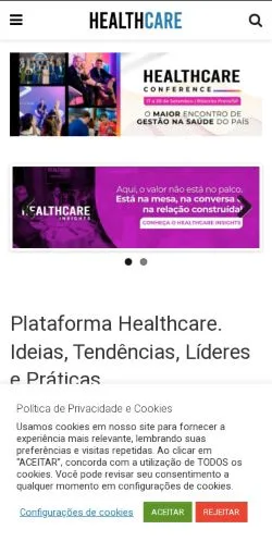 スポンサード記事向けのブラジルメディア、Plataforma Healthcareのサイトプレビュー