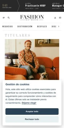Podgląd witryny FashionNetwork Perú, medium z kraju Peru do artykułów sponsorowanych