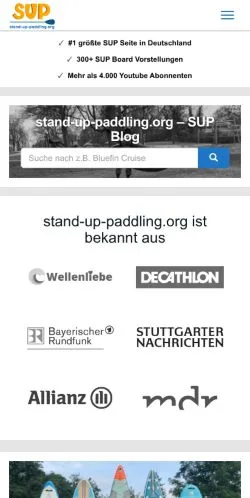 Anteprima del sito SUP Blog, media di Germania per articoli sponsorizzati
