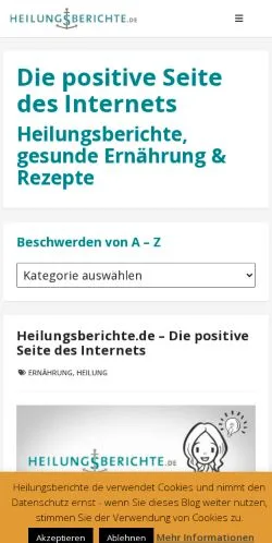 Anteprima del sito Heilungsberichte, media di Germania per articoli sponsorizzati