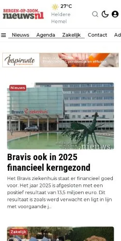 Sponsorlu makaleler için Hollanda medyası Bergen op Zoom sitesinin önizlemesi