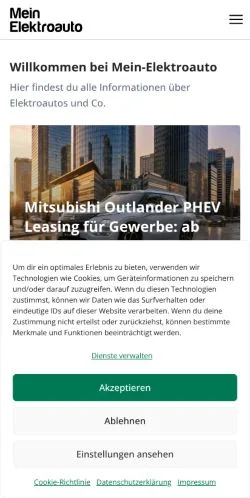 Anteprima del sito Mein-Elektroauto, media di Germania per articoli sponsorizzati