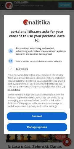Anteprima del sito Analitika, media di Stati Uniti per articoli sponsorizzati