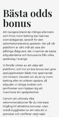 Podgląd witryny bettingnetto.se, medium z kraju Szwecja do artykułów sponsorowanych