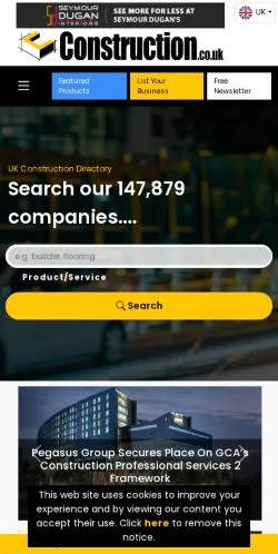 Pré-visualização do site Construction UK, meio de Reino Unido para artigos patrocinados
