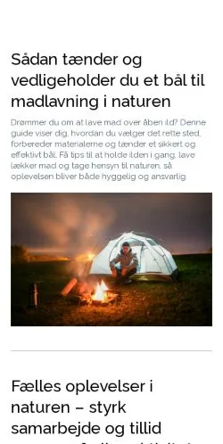 Anteprima del sito friluftsinfo.dk, media di Danimarca per articoli sponsorizzati