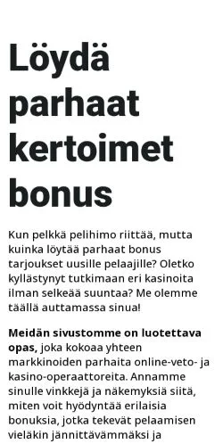 스폰서 기사용 핀란드 매체 kotiveto.fi 사이트 미리보기