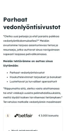 Podgląd witryny maxveto.fi, medium z kraju Finlandia do artykułów sponsorowanych