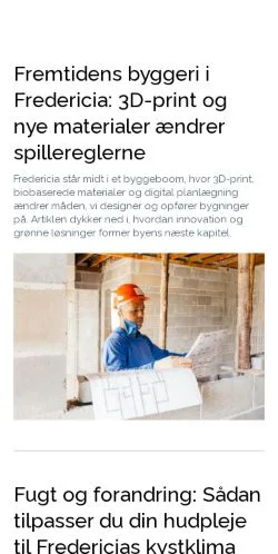 Pré-visualização do site merefredericia.dk, meio de Dinamarca para artigos patrocinados