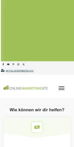 Podgląd witryny Online Marketing Site, medium z kraju Niemcy do artykułów sponsorowanych