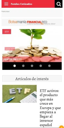 Anteprima del sito Fondos Cotizados, media di Spagna per articoli sponsorizzati