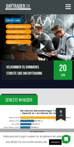 Vorschau der Website Daytrader, Medium aus Dänemark für gesponserte Artikel