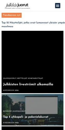 Anteprima del sito Julkkisjuorut, media di Finlandia per articoli sponsorizzati