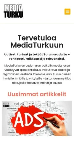 Anteprima del sito MediaTurku, media di Finlandia per articoli sponsorizzati