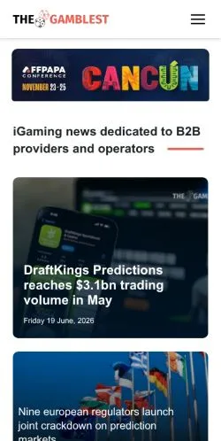 Förhandsvisning av webbplatsen TheGamblest, medium i USA för sponsrade artiklar