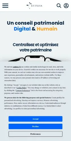 Podgląd witryny Euodia Finance, medium z kraju Francja do artykułów sponsorowanych