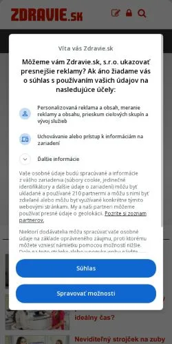 Anteprima del sito Zdravie, media di Slovacchia per articoli sponsorizzati