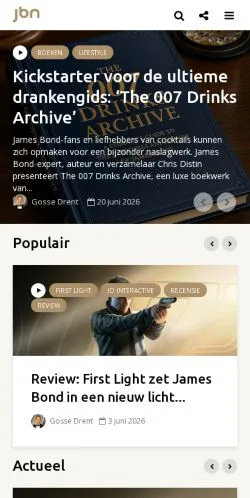 Podgląd witryny James Bond Nederland, medium z kraju Holandia do artykułów sponsorowanych