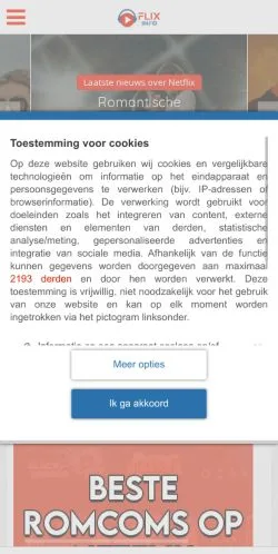 Anteprima del sito Netflix Nederland, media di Paesi Bassi per articoli sponsorizzati