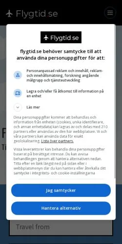 Anteprima del sito Flygtid, media di Svezia per articoli sponsorizzati