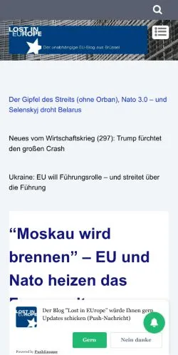 Anteprima del sito Lost In EUrope, media di Germania per articoli sponsorizzati
