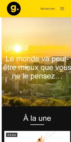 스폰서 기사용 캐나다 매체 GlobalGoodness Média 사이트 미리보기