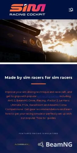 Anteprima del sito Simracingcockpit, media di Stati Uniti per articoli sponsorizzati
