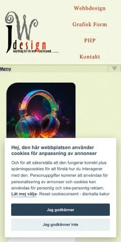 Anteprima del sito JW Design, media di Stati Uniti per articoli sponsorizzati